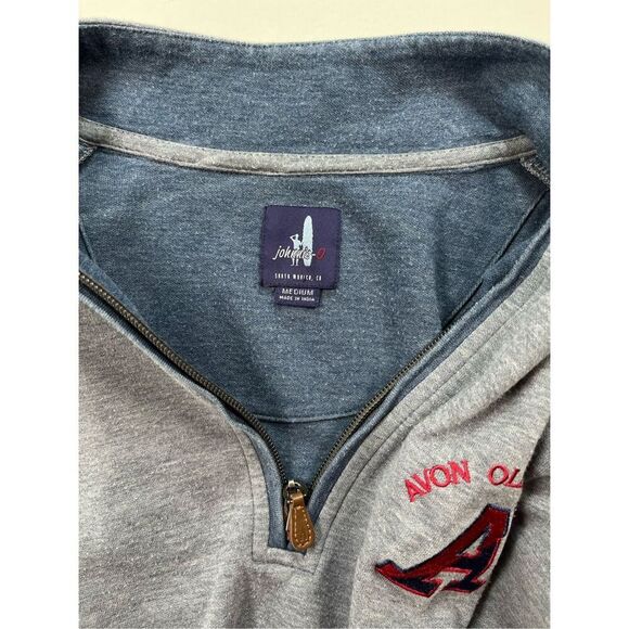 Johnnie-O Casual 1/4 Zip Avon Old Farm Embroidered Logo Meteor Blue Size Medium - Picture 3 of 7